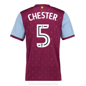 Aston Villa 2017/18 Home Chester #5 Shirt Soccer Jersey
