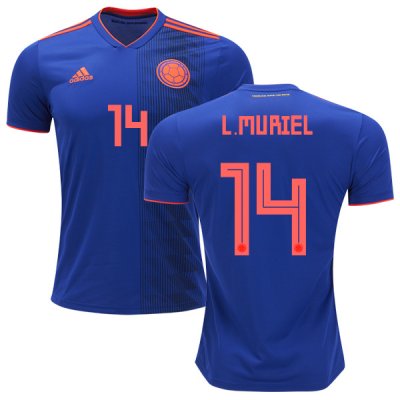 Colombia 2018 World Cup LUIS MURIEL 14 Away Shirt Soccer Jersey