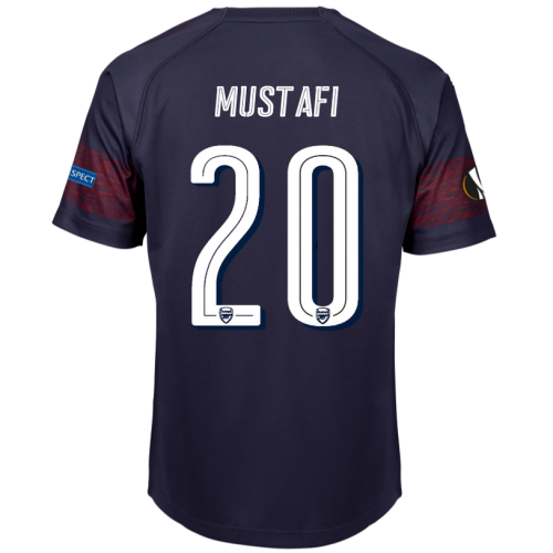 Arsenal 2018/19 Shkodran Mustafi 20 UEFA Europa Away Shirt Soccer Jersey