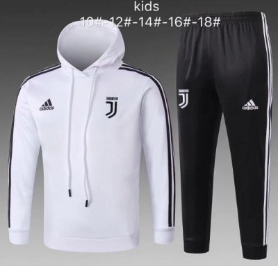 Kids Juventus 2018/19 White Training Suit (Hoodie Sweatshirt+Pants)