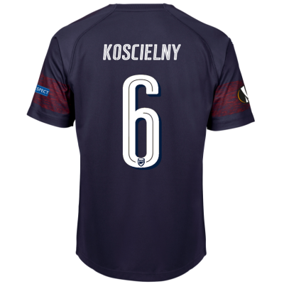 Arsenal 2018/19 Laurent Koscielny 6 UEFA Europa Away Shirt Soccer Jersey