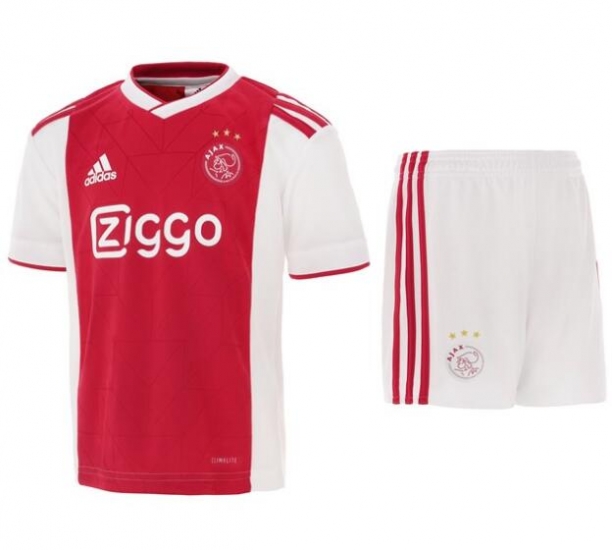 Ajax 2018/19 Home Kids Soccer Jersey Kit Children Shirt + Shorts - Click Image to Close