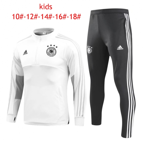 Kids Germany FIFA World Cup 2018 Training Suit O'Neck White - Click Image to Close