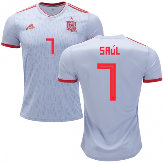 Spain 2018 World Cup SAUL NIGUEZ 7 Away Shirt Soccer Jersey - Click Image to Close