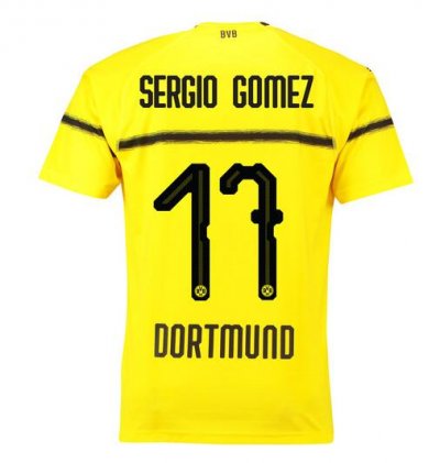 Borussia Dortmund 2018/19 Sergio Gomez 17 Cup Home Shirt Soccer Jersey
