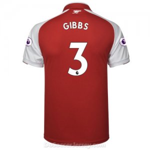 Arsenal 2017/18 Home GIBBS #3 Shirt Soccer Jersey