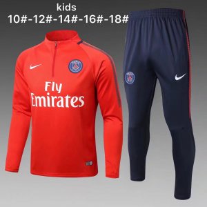 Kids PSG Training Suit Zipper Red 2017/18