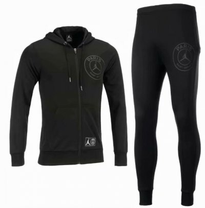 PSG x Jordan 2018/19 Black Training Suit (Hoodie Jacket+Trouser)