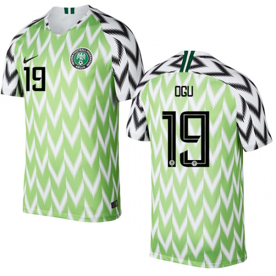 Nigeria Fifa World Cup 2018 Home John Ogu 19 Shirt Soccer Jersey - Click Image to Close