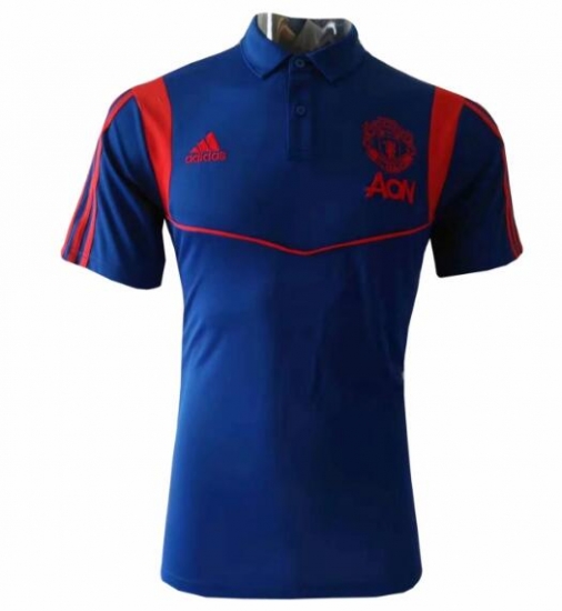 Manchester United 2019/2020 Blue Polo Shirt - Click Image to Close