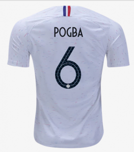 France 2018 World Cup Away Paul Pogba Shirt Soccer Jersey