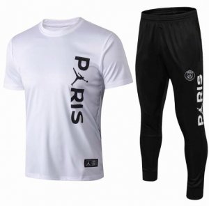 PSG 2018/19 White T-Shirt + Pants Training Suit