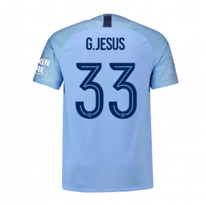 Manchester City 2018/19 G.Jesus 33 UCL Home Shirt Soccer Jersey
