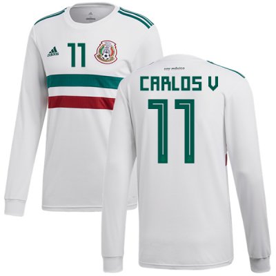 Mexico 2018 World Cup Away CARLOS VELA 11 Long Sleeve Shirt Soccer Jersey