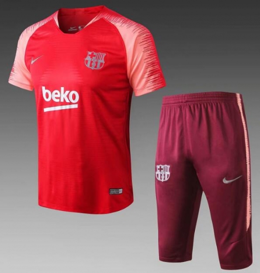 Barcelona 2018/19 Red Stripe Short Training Suit - Click Image to Close