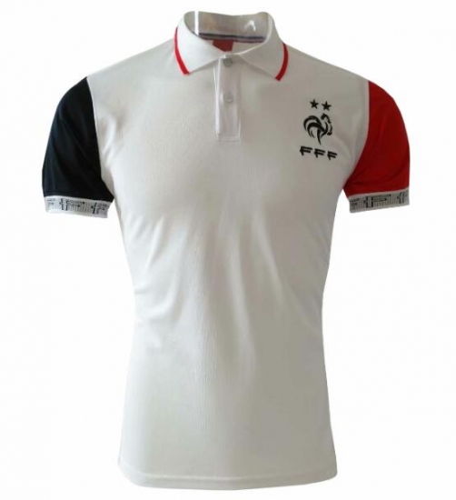 France 2019 White Red Polo Shirt - Click Image to Close