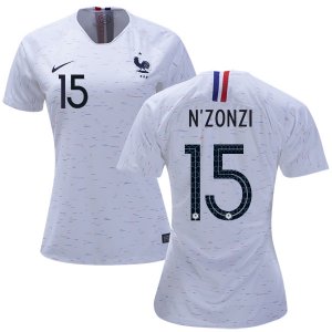 France 2018 World Cup STEVEN NZONZI 15 Women's Away Shirt Soccer Jersey