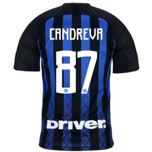 Inter Milan 2018/19 CANDREVA 87 Home Shirt Soccer Jersey