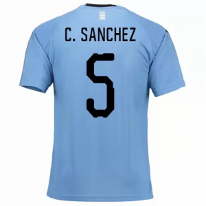 Uruguay 2018 World Cup Home Carlos Sánchez Shirt Soccer Jersey