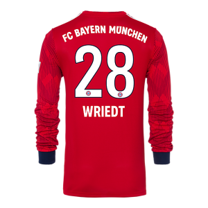Bayern Munich 2018/19 Home 28 Wriedt Long Sleeve Shirt Soccer Jersey