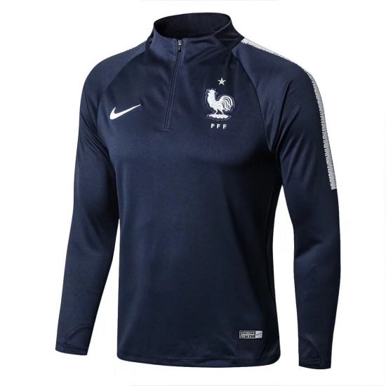 France 2018 World Cup Zipper Training Sweat Top Blue - Click Image to Close