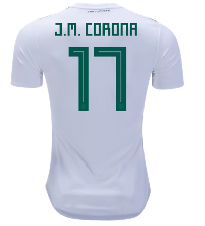 Mexico 2018 World Cup Away J.M. Corona Shirt Soccer Jersey