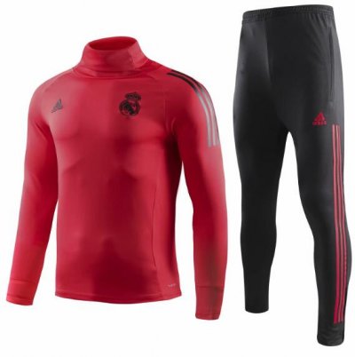 Real Madrid 2018/19 Champions League High Neck Red Training Suit (Sweatshirt+Trouser)