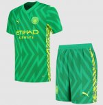 Kids 2023/24 Manchester City Goalkeeper Kit Green