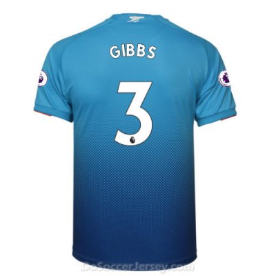 Arsenal 2017/18 Away GIBBS #3 Shirt Soccer Jersey