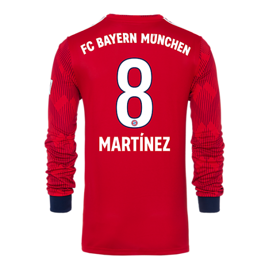 Bayern Munich 2018/19 Home 8 Martinez Long Sleeve Shirt Soccer Jersey - Click Image to Close