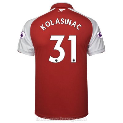Arsenal 2017/18 Home KOLASINAC #31 Shirt Soccer Jersey