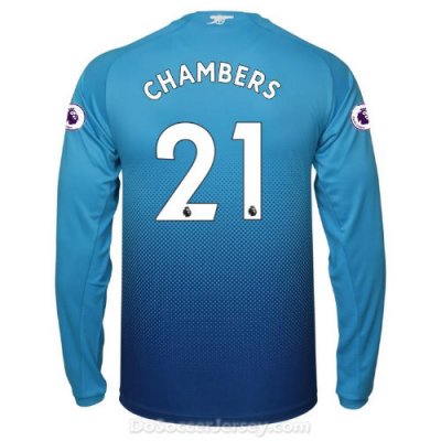 Arsenal 2017/18 Away CHAMBERS #21 Long Sleeved Shirt Soccer Jersey