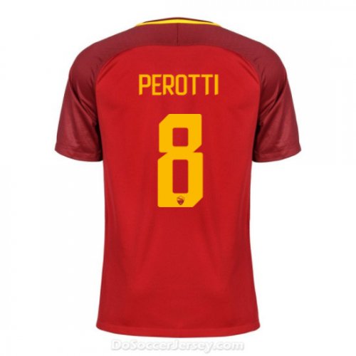AS ROMA 2017/18 Home PEROTTI #8 Shirt Soccer Jersey