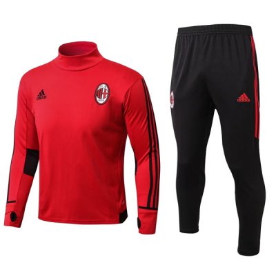 AC Milan 2017/18 Red Training Suits(Turtle Neck Shirt+Trouser)