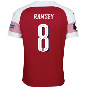 Arsenal 2018/19 Aaron Ramsey 8 UEFA Europa Home Shirt Soccer Jersey