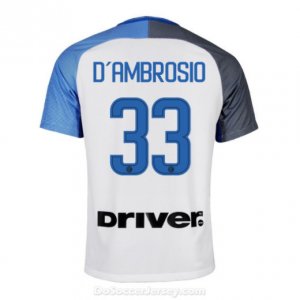 Inter Milan 2017/18 Away D'AMBROSIO #33 Shirt Soccer Jersey