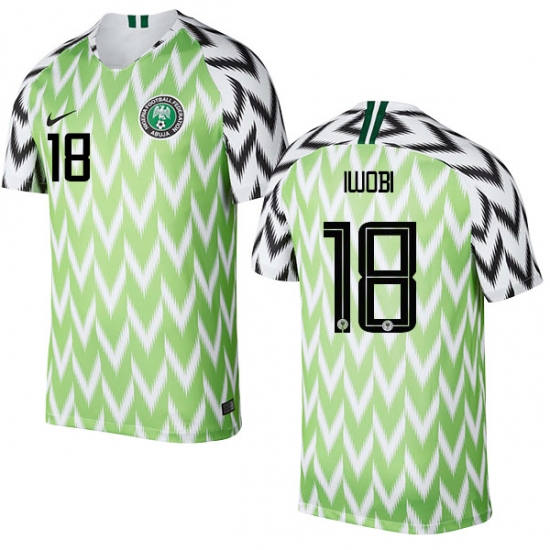 Nigeria Fifa World Cup 2018 Home Alex Iwobi 18 Shirt Soccer Jersey - Click Image to Close