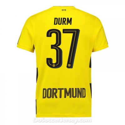Borussia Dortmund 2017/18 Home Durm #37 Shirt Soccer Jersey