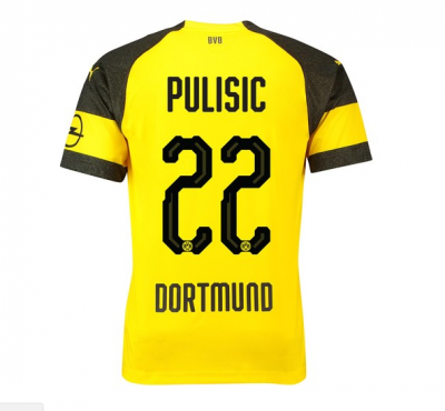 Borussia Dortmund 2018/19 Pulisic 22 Home Shirt Soccer Jersey
