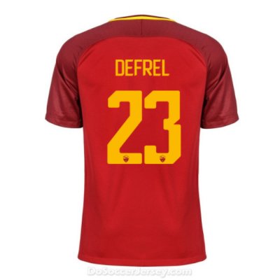 AS ROMA 2017/18 Home DEFREL #23 Shirt Soccer Jersey