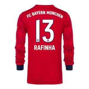 Bayern Munich 2018/19 Home 13 Rafinha Long Sleeve Shirt Soccer Jersey