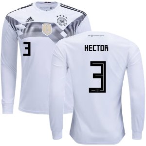 Germany 2018 World Cup JONAS HECTOR 3 Home Long Sleeve Shirt Soccer Jersey