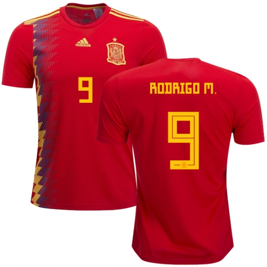 Spain 2018 World Cup RODRIGO MORENO 9 Home Shirt Soccer Jersey - Click Image to Close
