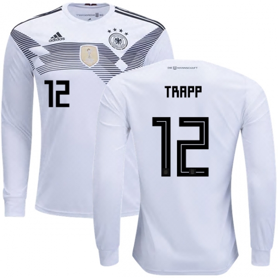 Germany 2018 World Cup KEVIN TRAPP 12 Home Long Sleeve Shirt Soccer Jersey - Click Image to Close