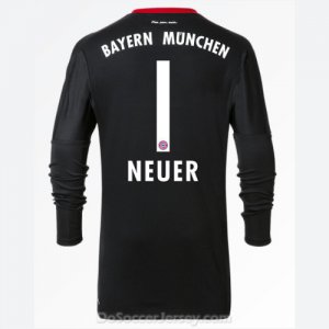 Bayern Munich 2017/18 Goalkeeper Neuer #1 Black Long Sleeved Shirt