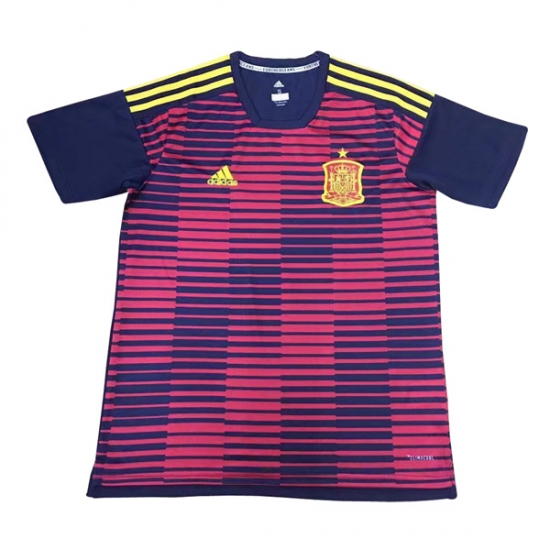 Spain 2018 World Cup Red&Navy Pre-Match Training Shirt - Click Image to Close