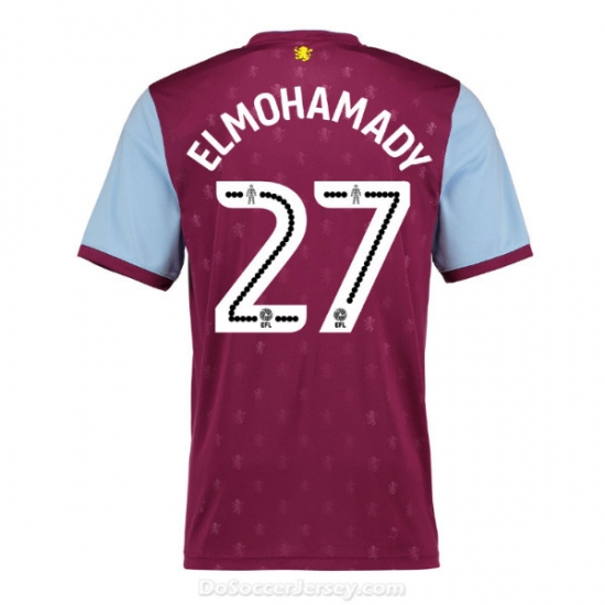 Aston Villa 2017/18 Home Elmohamady #27 Shirt Soccer Jersey - Click Image to Close