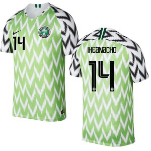 Nigeria Fifa World Cup 2018 Home Kelechi Iheanacho 14 Shirt Soccer Jersey