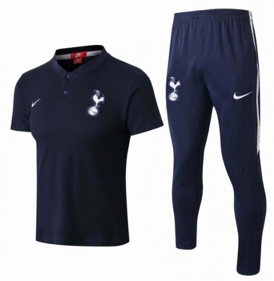 Tottenham Hotspur 2018/19 Royal Blue Polo Shirts + Pants Suit - Click Image to Close