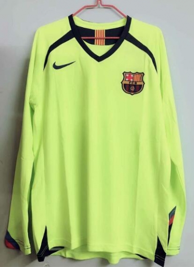 Barcelona 2005-2006 Away Retro Long Sleeved Shirt Soccer Jersey - Click Image to Close
